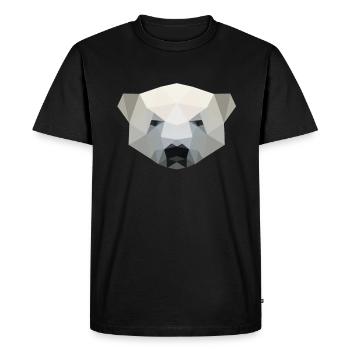 Polar bear, polar bear head polygon geometric - Men's Premium Organic T-Shirt - black - Front - Nico (187cm)