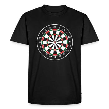 Jeu de fléchettes, fléchettes, 180, - T-shirt Premium bio Homme - noir - Devant - Nico (187cm)