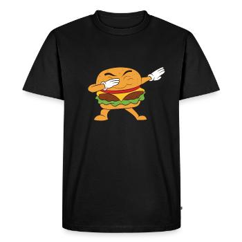 Hamburger - T-shirt Premium bio Homme - noir - Devant - Nico (187cm)