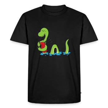 Ecosse Loch Ness Nessie cornemuse écossaise - T-shirt Premium bio Homme - noir - Devant - Nico (187cm)