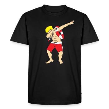 Dabbing Lifeguard, maître-nageur, sauveteur - T-shirt Premium bio Homme - noir - Devant - Nico (187cm)