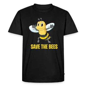 Save the Bees, friendly bee - Men's Premium Organic T-Shirt - black - Front - Nico (187cm)