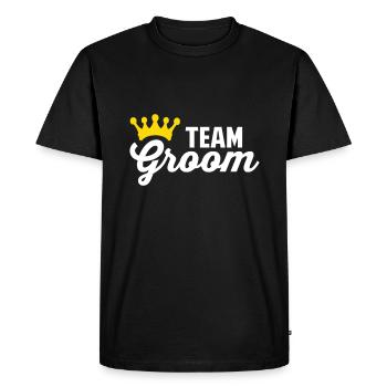 Groom de l'équipe, Bachelor Party, Crown, King - T-shirt Premium bio Homme - noir - Devant - Nico (187cm)