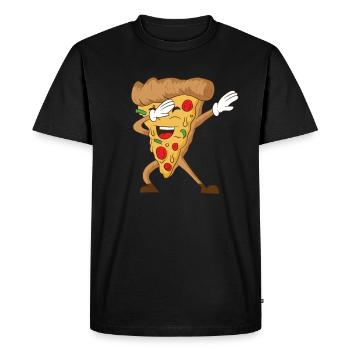 Dabbing pizza - Men's Premium Organic T-Shirt - black - Front - Nico (187cm)