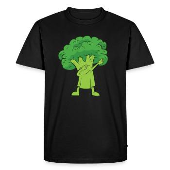 Dabbing Broccoli, Vegetables, Vegetarian, - Men's Premium Organic T-Shirt - black - Front - Nico (187cm)