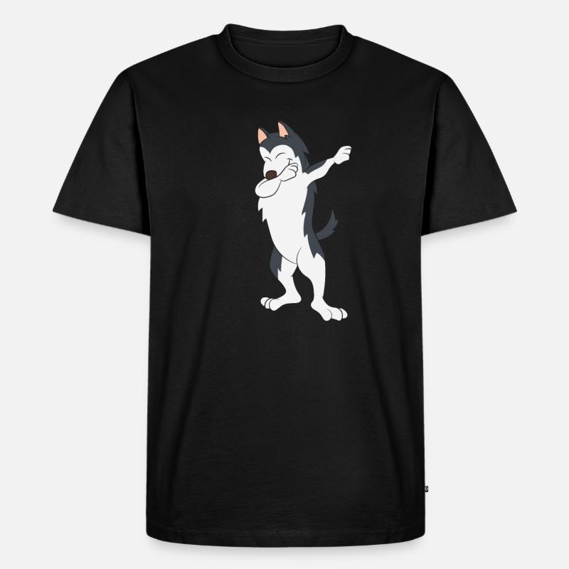 Huskey / Husky Dab - Männer Premium Bio T-Shirt - Schwarz