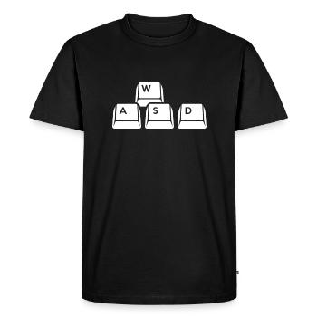 PC Nerd - Clavier de joueur WASD - T-shirt Premium bio Homme - noir - Devant - Nico (187cm)