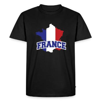 France - flag - national border - France - Men's Premium Organic T-Shirt - black - Front - Nico (187cm)