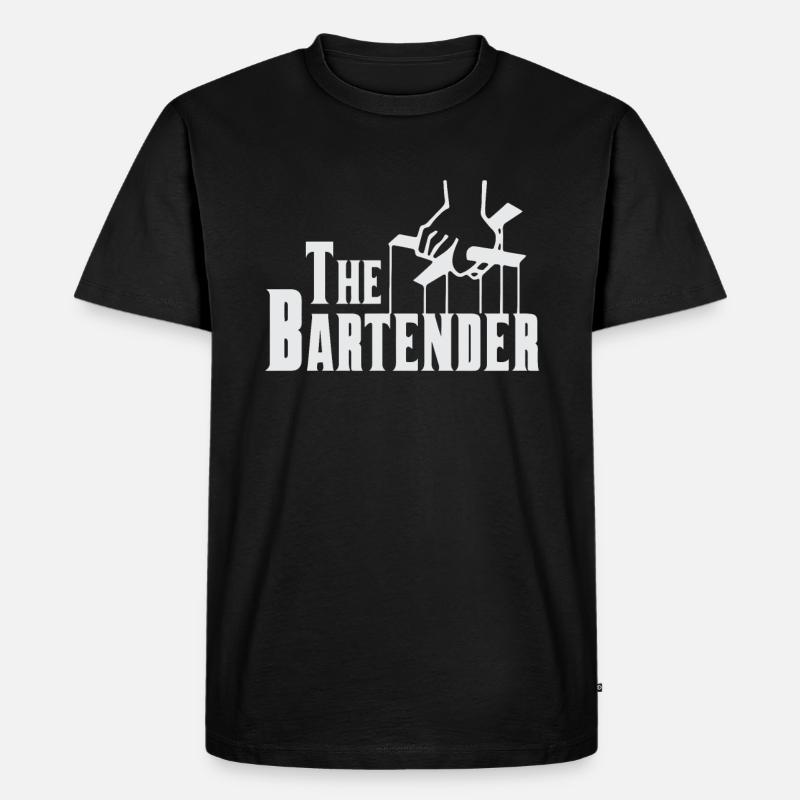 Barkeeper - The Bartender - Männer Premium Bio T-Shirt - Schwarz