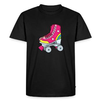 Roller skates - Pink roller skate with rainbow - Men's Premium Organic T-Shirt - black - Front - Nico (187cm)