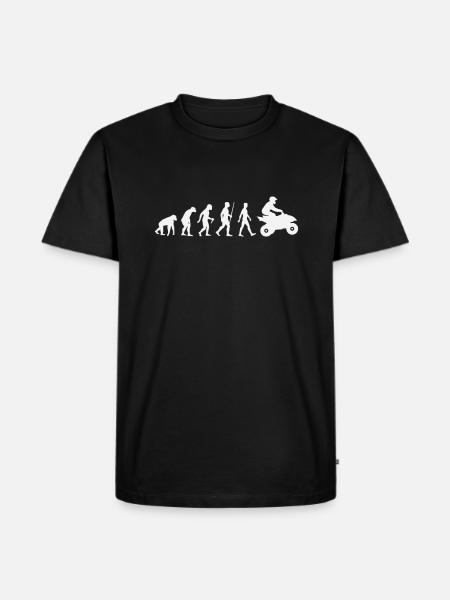 Quad - Evolution des Menschen - Quad - Männer Premium Bio T-Shirt - Schwarz