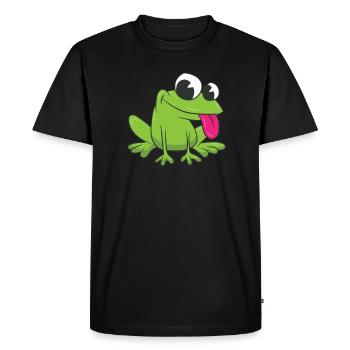 Frog - stick out its tongue - Men's Premium Organic T-Shirt - black - Front - Nico (187cm)