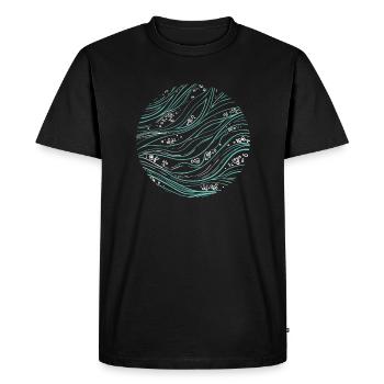 Océan - cercle de courant océanique - T-shirt Premium bio Homme - noir - Devant - Nico (187cm)