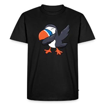 Puffins - DAB, dabbing, dabbing, dancing - Men's Premium Organic T-Shirt - black - Front - Nico (187cm)