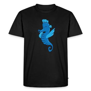 Hippocampes - bleu, DAB, dabben, tamponnant, dansant - T-shirt Premium bio Homme - noir - Devant - Nico (187cm)