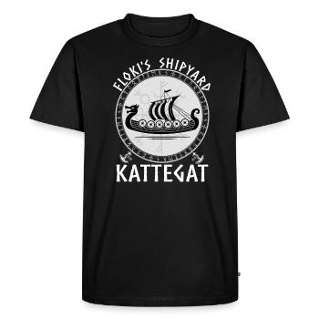 Schiffsbauer Floki Aus Kattegat Vikings - Männer Premium Bio T-Shirt - Schwarz - Vorne - Nico (187cm)