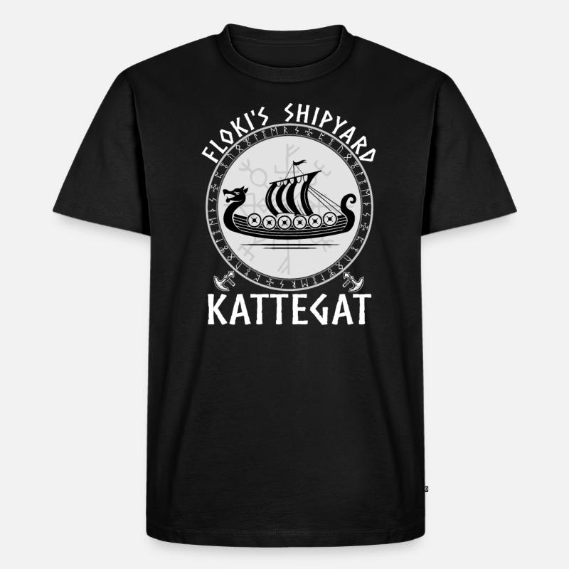 Schiffsbauer Floki Aus Kattegat Vikings - Männer Premium Bio T-Shirt - Schwarz