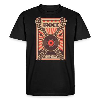 Let's Rock | T-shirt rock n roll - T-shirt Premium bio Homme - noir - Devant - Nico (187cm)