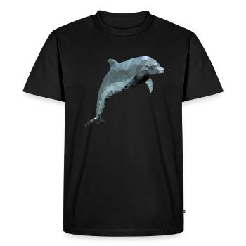 Dauphin - polygone / triangle - T-shirt Premium bio Homme - noir - Devant - Nico (187cm)