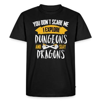 Rpg Dungeon Fantasy Cubes d20 Chemise cadeau - T-shirt Premium bio Homme - noir - Devant - Nico (187cm)