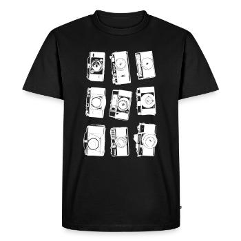 Retro Kamera Collage - Männer Premium Bio T-Shirt - Schwarz - Vorne - Nico (187cm)