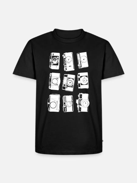 Retro camera collage - Men's Premium Organic T-Shirt - black