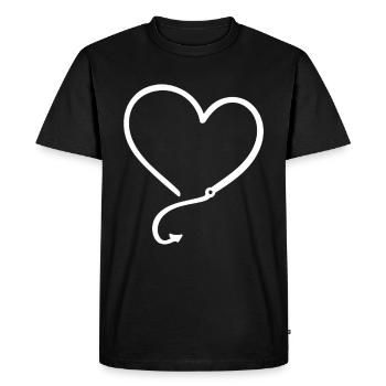 Angler love - Men's Premium Organic T-Shirt - black - Front - Nico (187cm)