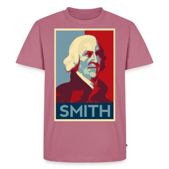 Adam Smith Shirt - Men's Premium Organic T-Shirt - mauve - Front - Nico (187cm)