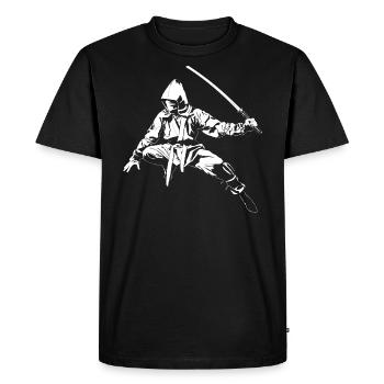 Ninja - blanc - T-shirt Premium bio Homme - noir - Devant - Nico (187cm)
