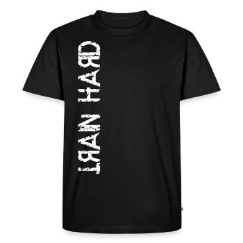 TRAIN HARD gym design gym cadeau cool - T-shirt Premium bio Homme - noir - Devant - Nico (187cm)