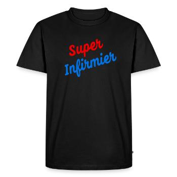 Idée cadeau Super Infirmier - T-shirt Premium bio Homme - noir - Devant - Nico (187cm)