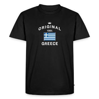 Drapeau de la Grèce drapeau grec - T-shirt Premium bio Homme - noir - Devant - Nico (187cm)