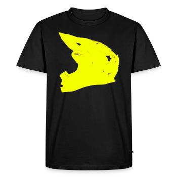 Casque jaune - T-shirt Premium bio Homme - noir - Devant - Nico (187cm)