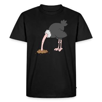 Ostrich - Burying your head in the sand - Men's Premium Organic T-Shirt - black - Front - Nico (187cm)