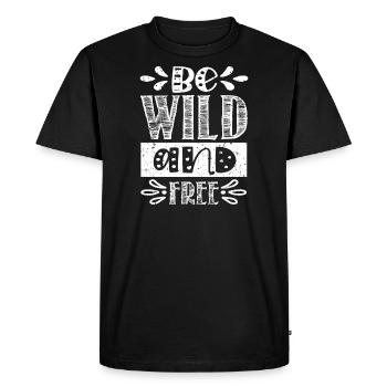 be wild and free - Men's Premium Organic T-Shirt - black - Front - Nico (187cm)