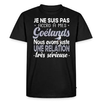 Goéland mouette. Cadeau t-shirt humour animal mer - T-shirt Premium bio Homme - noir - Devant - Nico (187cm)