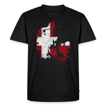 Danemark - frontière dans le drapeau national - T-shirt Premium bio Homme - noir - Devant - Nico (187cm)