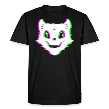 Méchant chat Techno Rave Halloween Trip - T-shirt Premium bio Homme - noir - Devant - Nico (187cm)