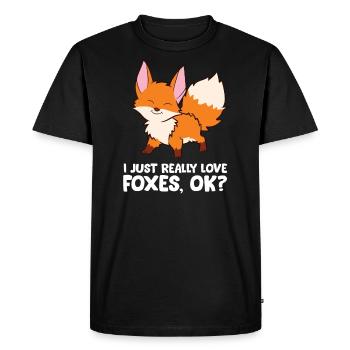 Fox - I just really like foxes, ok? - Men's Premium Organic T-Shirt - black - Front - Nico (187cm)