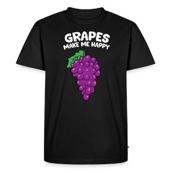 Raisin - Grapes make me happy - T-shirt Premium bio Homme - noir - Devant - Nico (187cm)