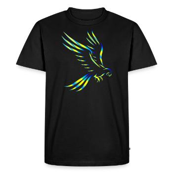 Peace Dove Ukraine - Männer Premium Bio T-Shirt - Schwarz - Vorne - Nico (187cm)