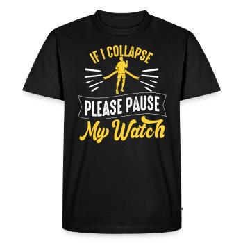 Motif marathon pour les coureurs et les joggeurs - T-shirt Premium bio Homme - noir - Devant - Nico (187cm)