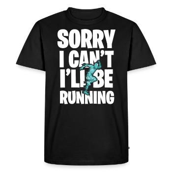 Marathon motif for runners & joggers - Men's Premium Organic T-Shirt - black - Front - Nico (187cm)