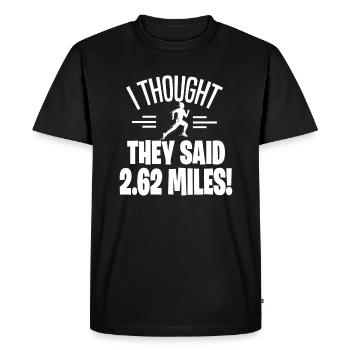 Marathon motif for runners & joggers - Men's Premium Organic T-Shirt - black - Front - Nico (187cm)