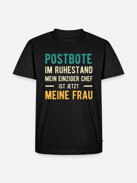 Postbote Spruch Verheiratet - Männer Premium Bio T-Shirt - Schwarz