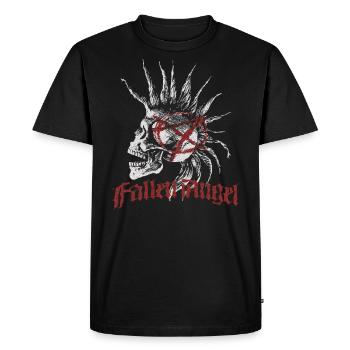 Skull Punk Spikes Inscription Red Punk Anarchie - T-shirt Premium bio Homme - noir - Devant - Nico (187cm)