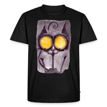 Serial Cat 17 - T-shirt Premium bio Homme - noir - Devant - Nico (187cm)