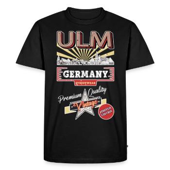 Ulm Germany City Skyline Vintage Retro - Men's Premium Organic T-Shirt - black - Front - Nico (187cm)