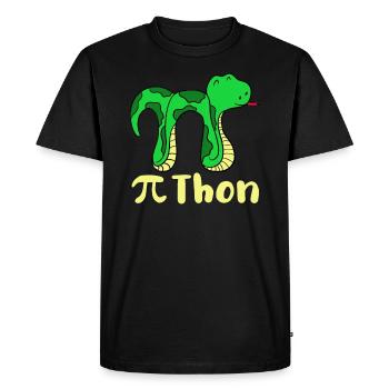 Drôle serpent pi jour math python science blague - T-shirt Premium bio Homme - noir - Devant - Nico (187cm)