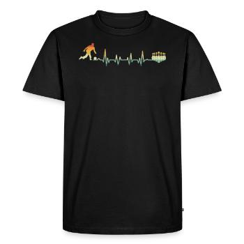 Battement de cœur de bowling - T-shirt Premium bio Homme - noir - Devant - Nico (187cm)